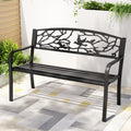 Gardeon 3 Seater Outdoor Bench Seat Steel Garden Furniture Black