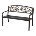 Gardeon 3 Seater Outdoor Bench Seat Steel Garden Furniture Bronze