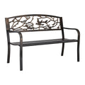 Gardeon 3 Seater Outdoor Bench Seat Steel Garden Furniture Bronze