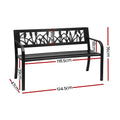 Gardeon 2 Seater Garden Bench Seat Steel Outdoor Furniture Black