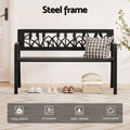 Gardeon 2 Seater Garden Bench Seat Steel Outdoor Furniture Black