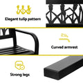 Gardeon 2 Seater Garden Bench Seat Steel Outdoor Furniture Black