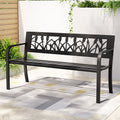 Gardeon 2 Seater Garden Bench Seat Steel Outdoor Furniture Black