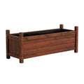 Garden Bed Raised Planter Box 90x30x33cm Wooden Brown