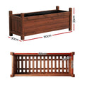 Garden Bed Raised Planter Box 90x30x33cm Wooden Brown
