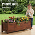 Garden Bed Raised Planter Box 90x30x33cm Wooden Brown