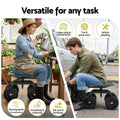 Gardeon Garden Seat 360 Swivel Rolling Work Scooter 150kg