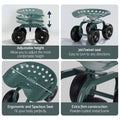 Gardeon Garden Seat 360 Swivel Rolling Work Scooter 150kg