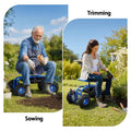 Gardeon Garden Seat with Wheels 360 Swivel Adjustable Height Rolling Stool 150kg
