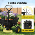Gardeon Garden Cart Dump Utility Wagon 270kg 2in1 Handle Tractor Trolley 110L with 10in Tyres