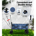 Gardeon Garden Cart Folding 120kg Trolley Wagon Camping Outdoor