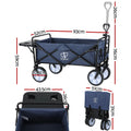 Gardeon Garden Cart Blue with Cup Holders