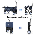 Gardeon Garden Cart Blue with Cup Holders