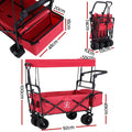 Gardeon Garden Cart Removable Canopy Red