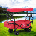 Gardeon Garden Cart Removable Canopy Red