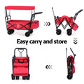 Gardeon Garden Cart Removable Canopy Red