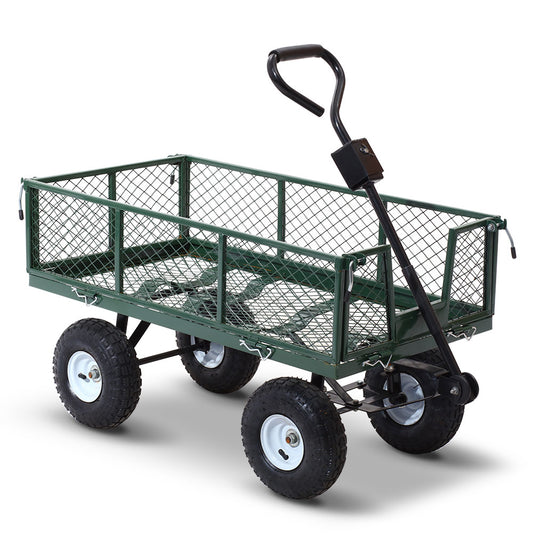 Gardeon Mesh Garden Steel Cart Green