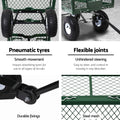 Gardeon Mesh Garden Steel Cart Green
