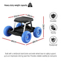Gardeon Garden Cart Seat Rolling Stool 440lbs Tool Storage Tray Blue