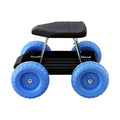 Gardeon Garden Cart Seat Rolling Stool 440lbs Tool Storage Tray Blue