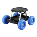 Gardeon Garden Cart Seat Rolling Stool 440lbs Tool Storage Tray Blue