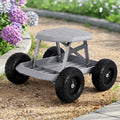 Gardeon Garden Cart Seat 440lbs Capacity Rolling Work Stool Grey