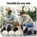 Gardeon Garden Cart Seat 440lbs Capacity Rolling Work Stool Grey