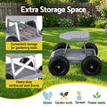 Gardeon Garden Cart Seat 440lbs Capacity Rolling Work Stool Grey
