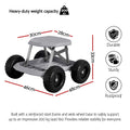 Gardeon Garden Cart Seat 440lbs Capacity Rolling Work Stool Grey