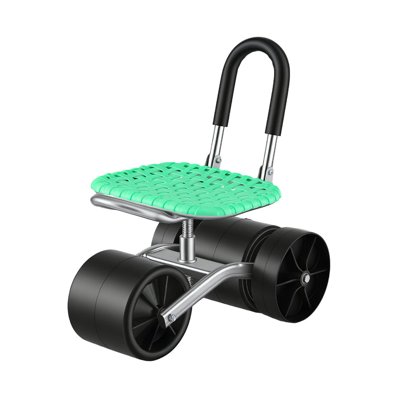 Gardeon Garden Cart Seat 360° Swivel 130kg Foldable Backrest Green