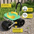 Gardeon Garden Cart Seat 360° Swivel 130kg Foldable Backrest Green