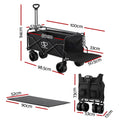 Gardeon Folding Camping Wagon Heavy Duty Utility Cart with Tailgate Table 150L