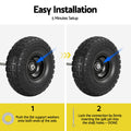 Gardeon 2x Flat Free Wheelbarrow Tyres 26cm 5/8