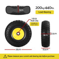 Gardeon 2x Solid Rubber Tyres 26cm Flat Free Wheelbarrow Wheel 5/8 Axle