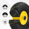 Gardeon 2x Solid Rubber Tyres 26cm Flat Free Wheelbarrow Wheel 5/8 Axle