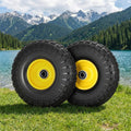 Gardeon 2x Solid Rubber Tyres 26cm Flat Free Wheelbarrow Wheel 5/8 Axle