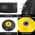 Gardeon 2x Solid Rubber Tyres 26cm Flat Free Wheelbarrow Wheel 5/8 Axle