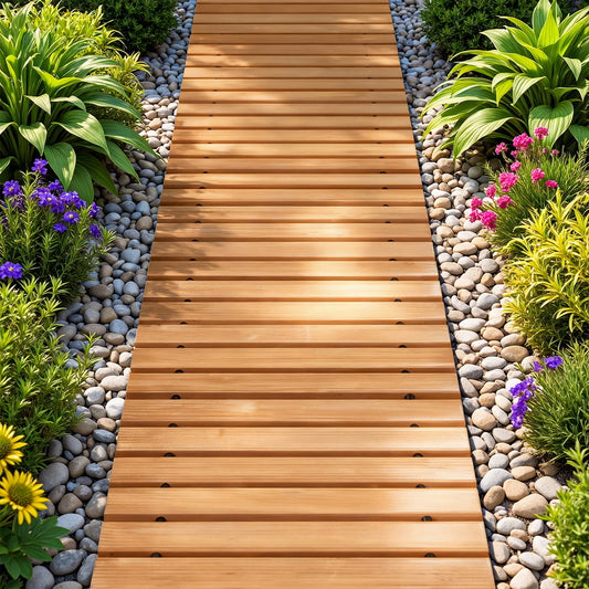 Gardeon 8ft Wooden Garden Pathway Roll-Out Walkway Brown