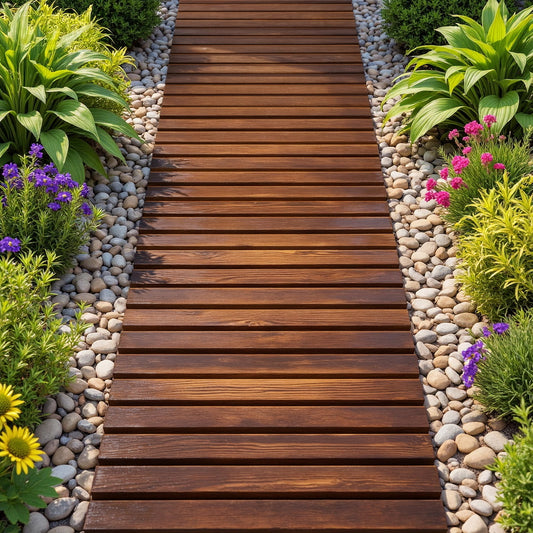 Gardeon 8ft Wooden Garden Pathway Walkway Charcoal Brown