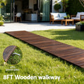 Gardeon 8ft Wooden Garden Pathway Walkway Charcoal Brown