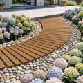 Gardeon 8FT Wooden Garden Pathway Brown Curved Roll Out Walkway