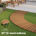 Gardeon 8FT Wooden Garden Pathway Brown Curved Roll Out Walkway