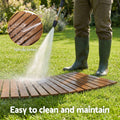 Gardeon 8FT Wooden Garden Pathway Brown Curved Roll Out Walkway