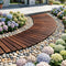 Gardeon 8FT Wooden Garden Pathway Charcoal Brown Curved Walkway