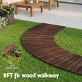 Gardeon 8FT Wooden Garden Pathway Charcoal Brown Curved Walkway