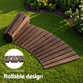 Gardeon 8FT Wooden Garden Pathway Charcoal Brown Curved Walkway