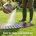Gardeon 8FT Wooden Garden Pathway Charcoal Brown Curved Walkway