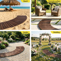 Gardeon 8FT Wooden Garden Pathway Charcoal Brown Curved Walkway