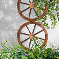 Gardeon 2X Wooden Wagon Wheel Garden Ornament Decor