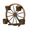 Gardeon Wooden Wagon Wheel Plant Stand 80cm Garden Decor Outdoor